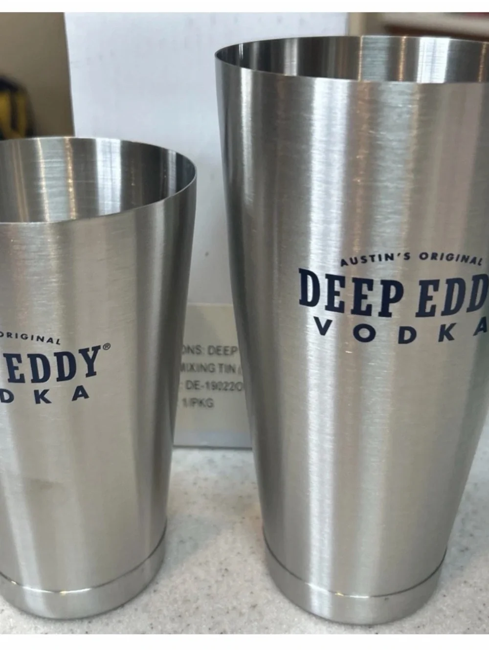 NEW Deep Eddy Branded Stainless Steel Cocktail Shaker & Mixing Tin